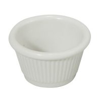 Winco RFM-1W White Fluted Ramekins - 1.5qt
