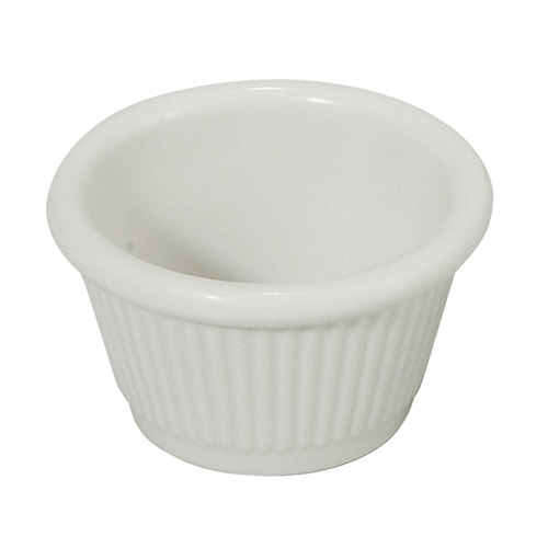 Winco RFM-1W White Fluted Ramekins - 1.5qt