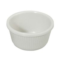 Winco RFM-4W White Fluted Ramekins - 4oz