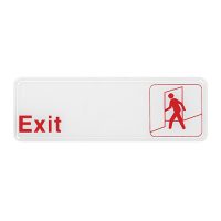Winco SGN-381W White Information Sign "Exit" - 3in x 9in