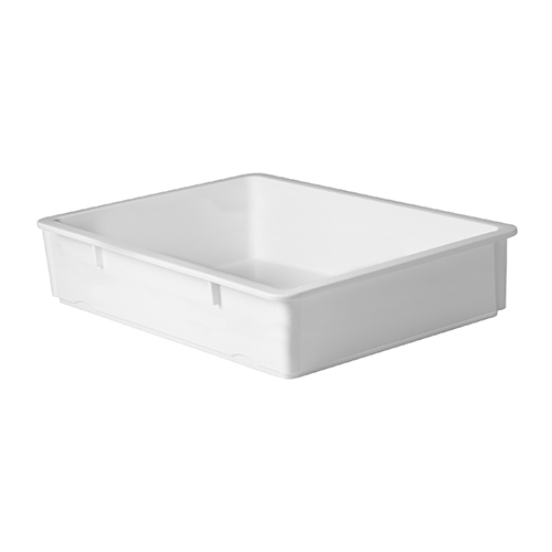 Winco PL-6N White Polypropylene Pizza Dough Box - 6in deep