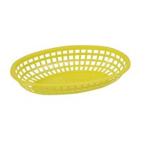 Winco POB-Y Yellow Fast Food Oval Baskets - 1doz