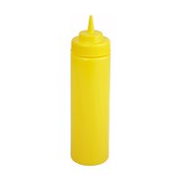 Winco PSW-16Y Yellow Squeeze Bottles With Wide Mouth - 16oz ,6pcs/pk